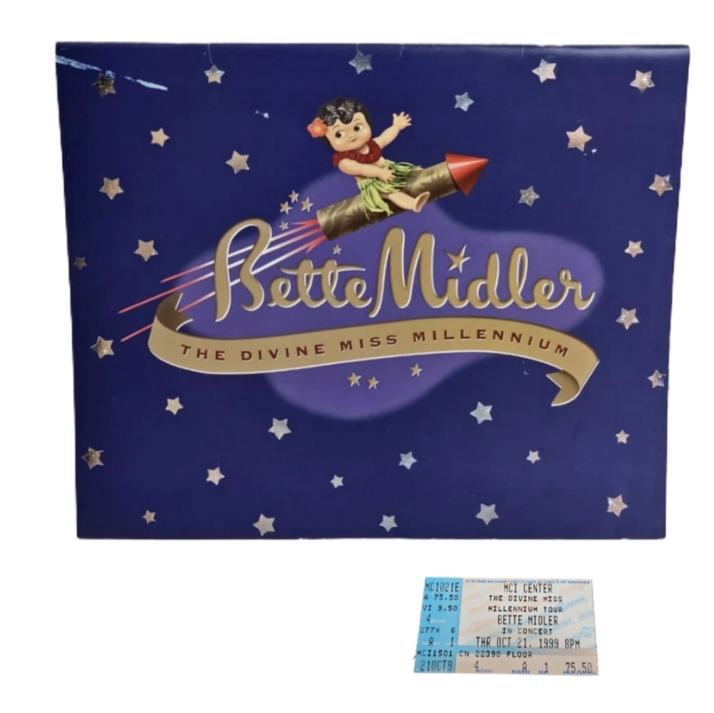 Bette Midler The Divine Miss Millennium Calendar Program & Ticket Stub 1999 Vtg